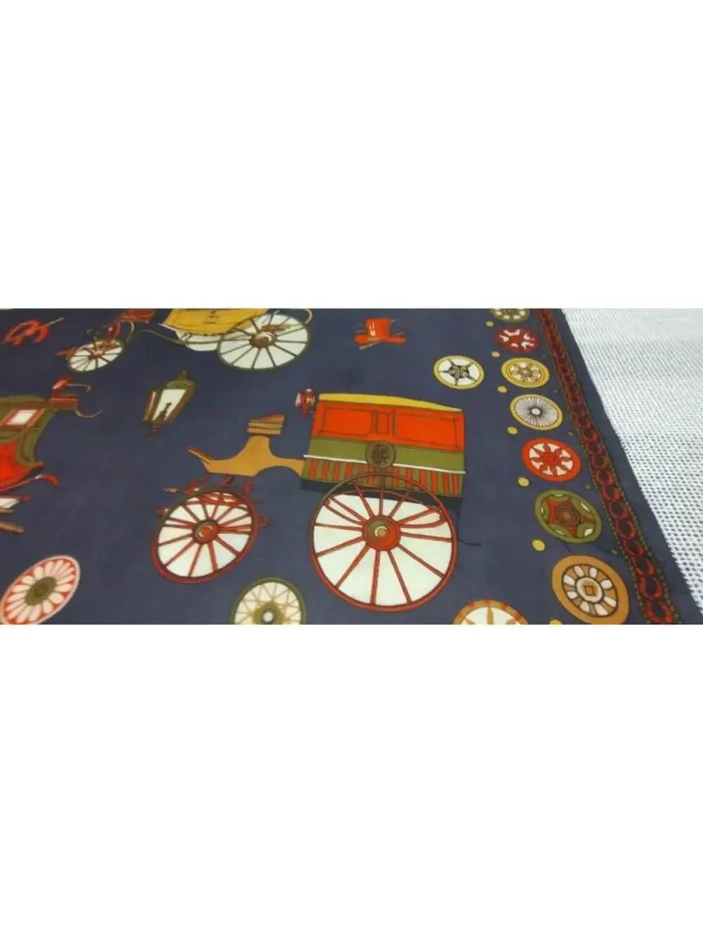 60s Lilly D'or Men's Scarf Carriages Acetate MCM Menswear Dandy Victorian Wheels